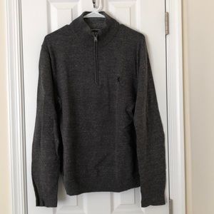 Express Men’s Heather Gray 1/4 Zip Sweater